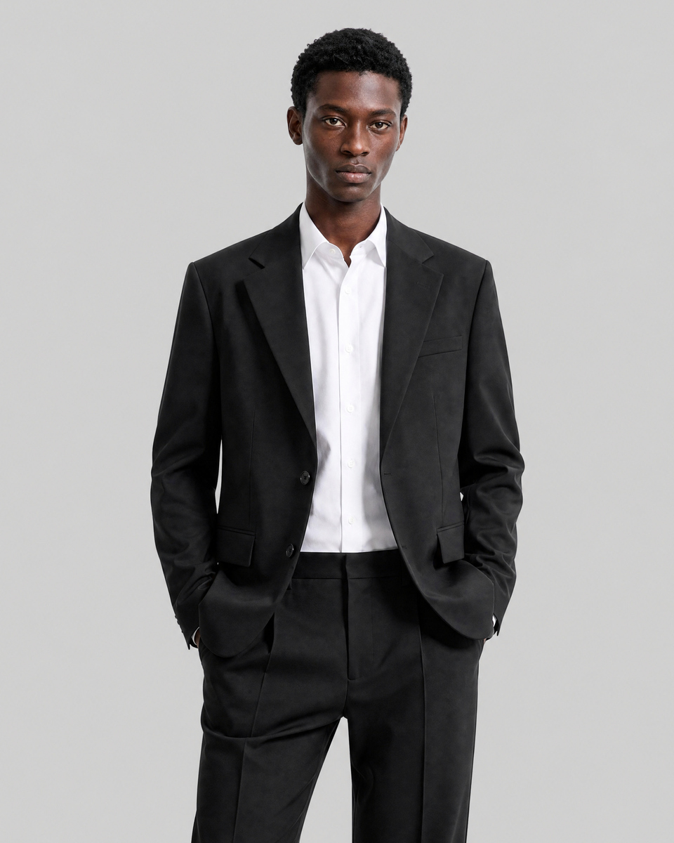 Black wool suit jacket