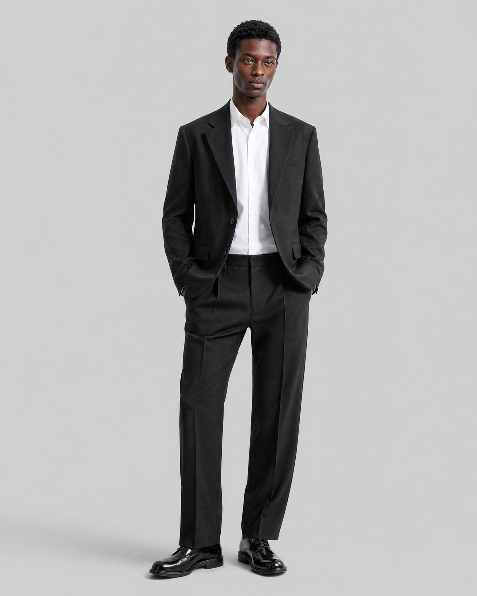 Black wool suit jacket