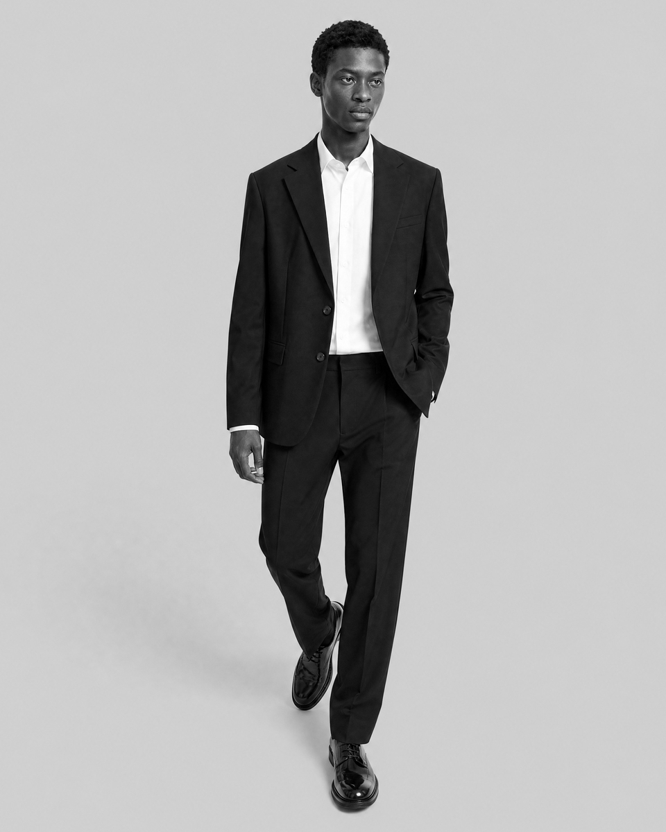 Black wool suit jacket
