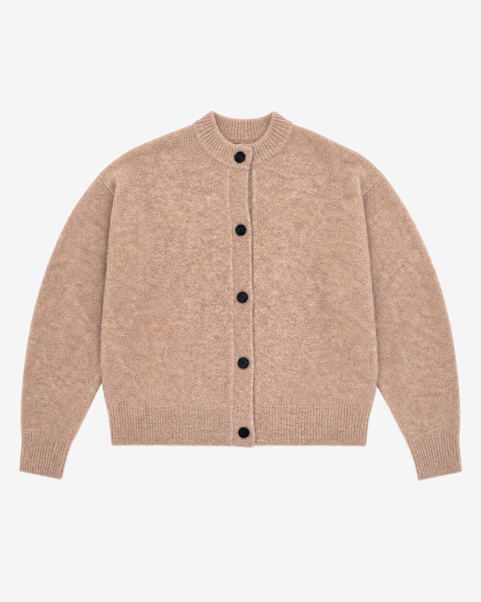 Beige Mohair-Blend Cardigan
