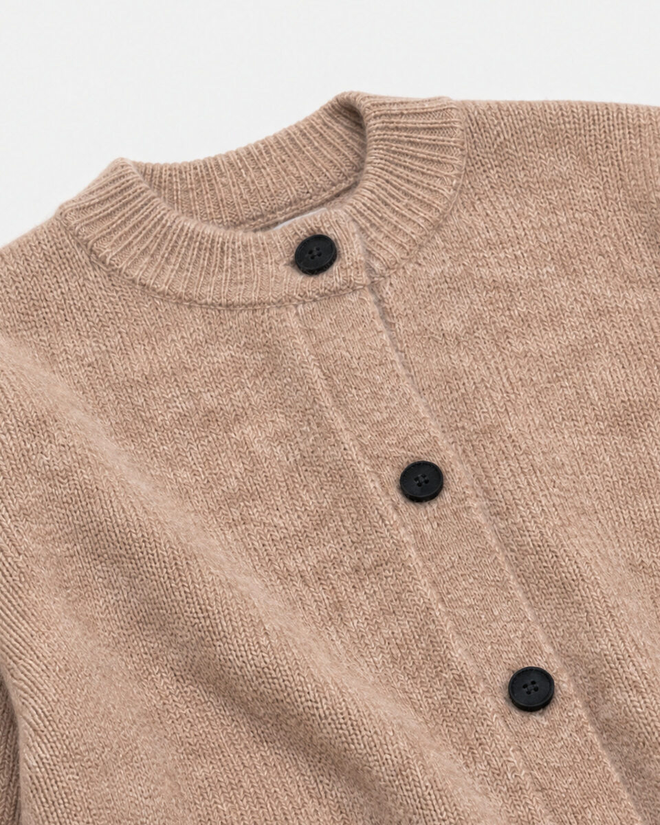 Beige Mohair-Blend Cardigan