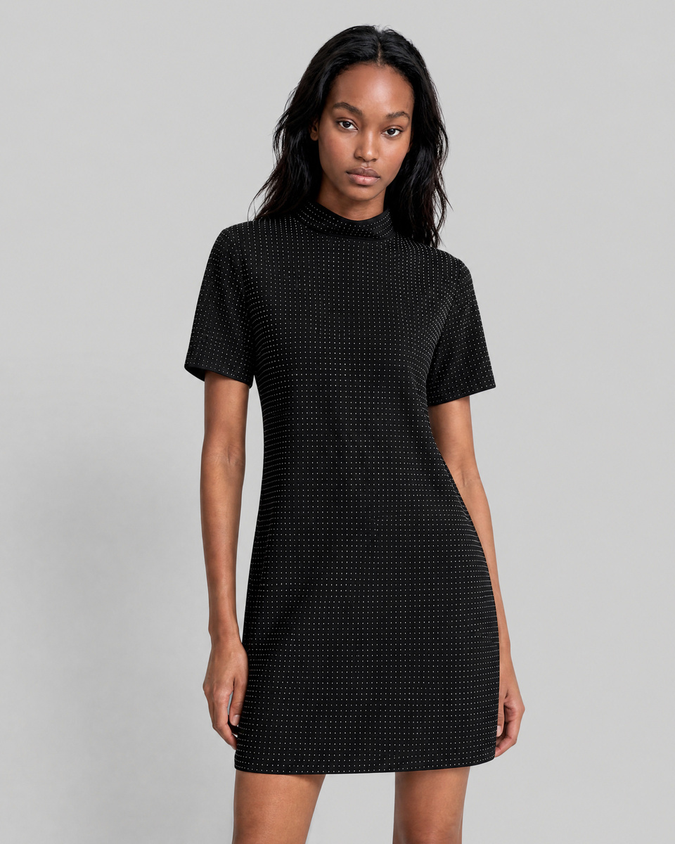 Short gray dress with rhinestones