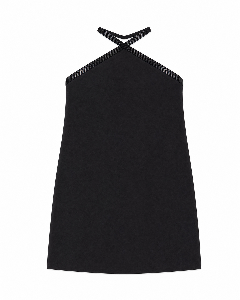 Black Short Dress with Rhinestones