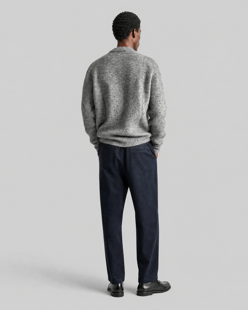 Gray mohair crew-neck sweater