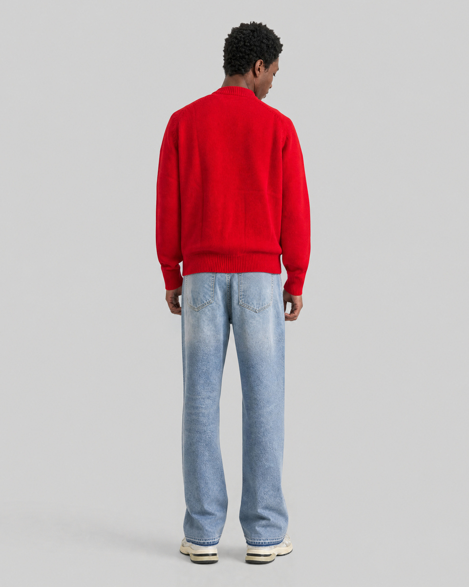 Red Wool Crew-Neck Sweater