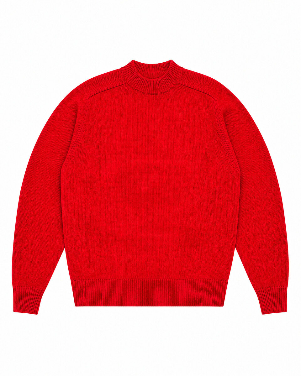 Red Wool Crew-Neck Sweater