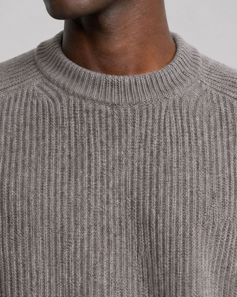 Brown wool crewneck sweater