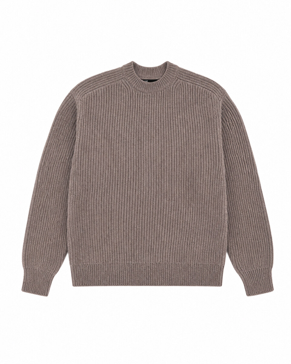 Brown wool crewneck sweater