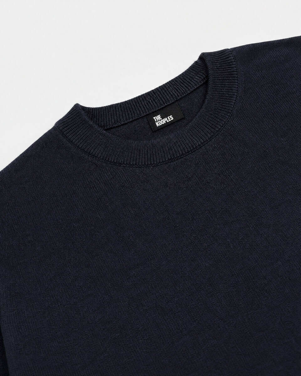 Navy Merino Wool Crew-Neck Sweater