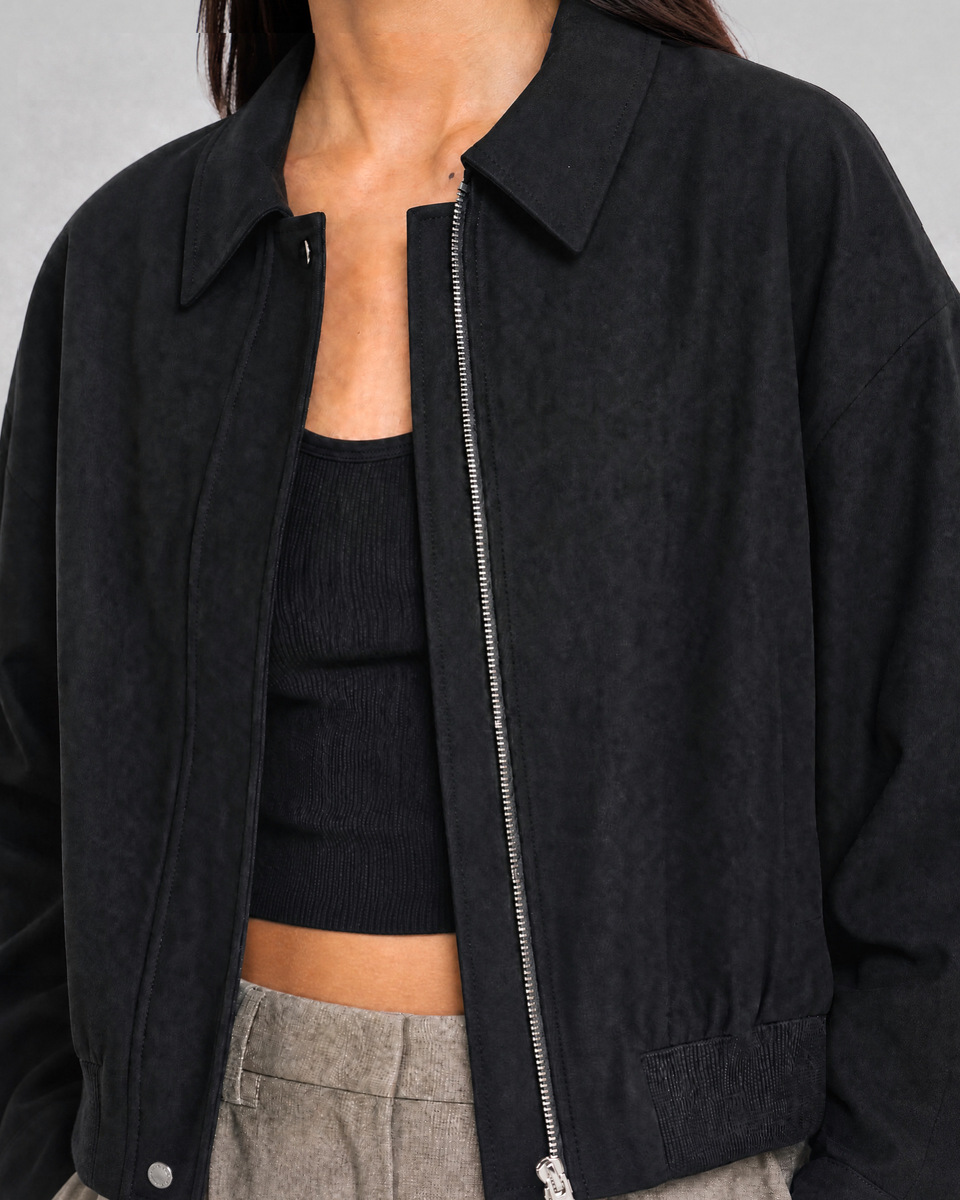 Black wool-blend jacket