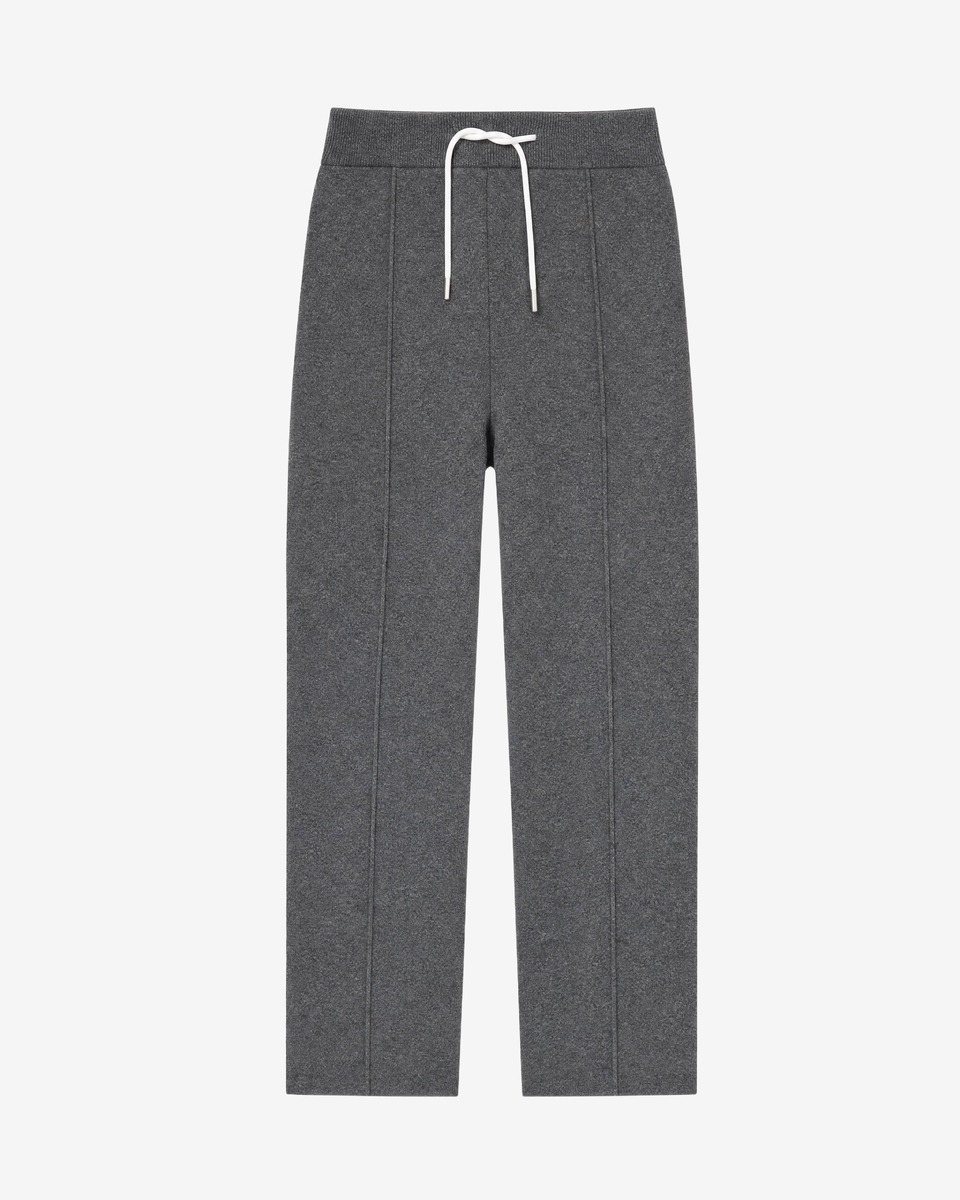 Straight-leg pants in gray wool and cashmere