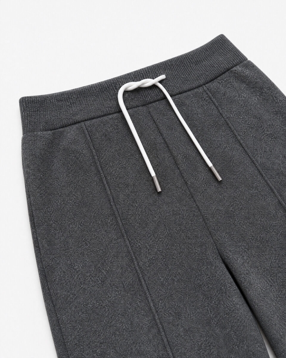 Straight-leg pants in gray wool and cashmere
