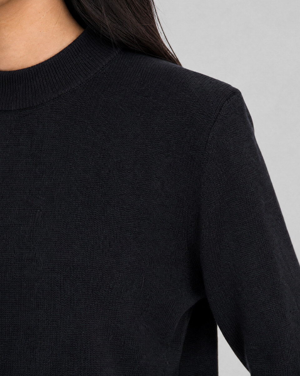 Black wool and cashmere sweater