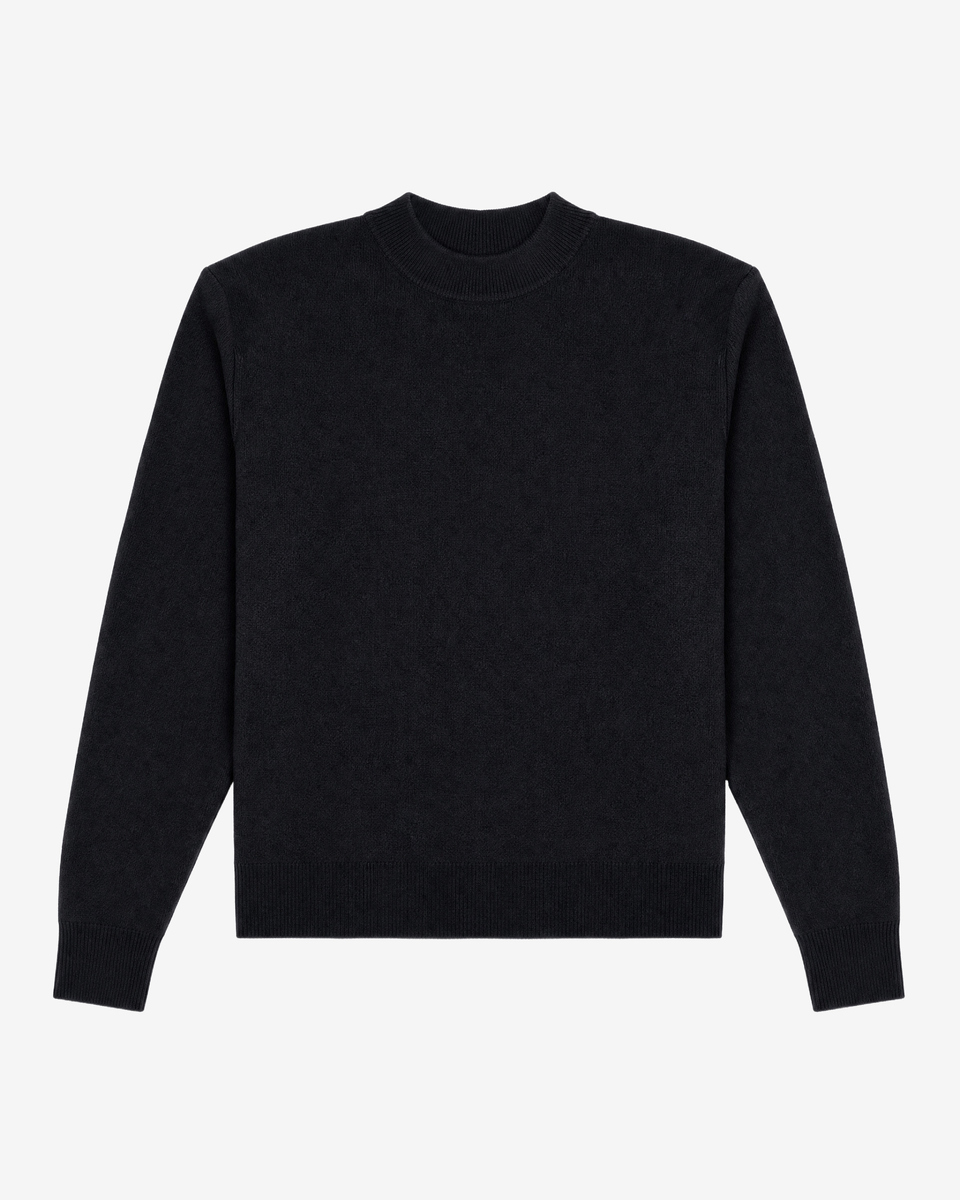Black wool and cashmere sweater