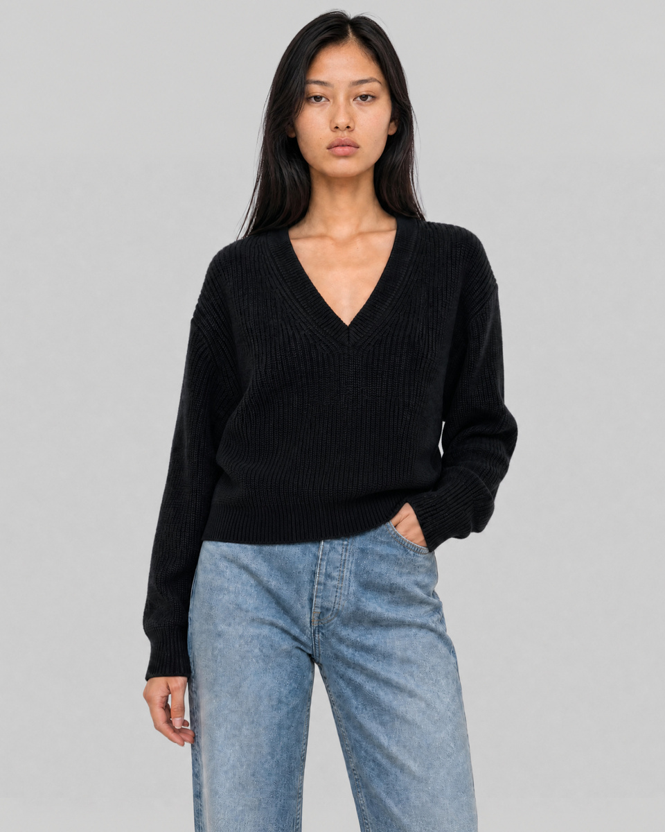 Black Merino Wool Sweater
