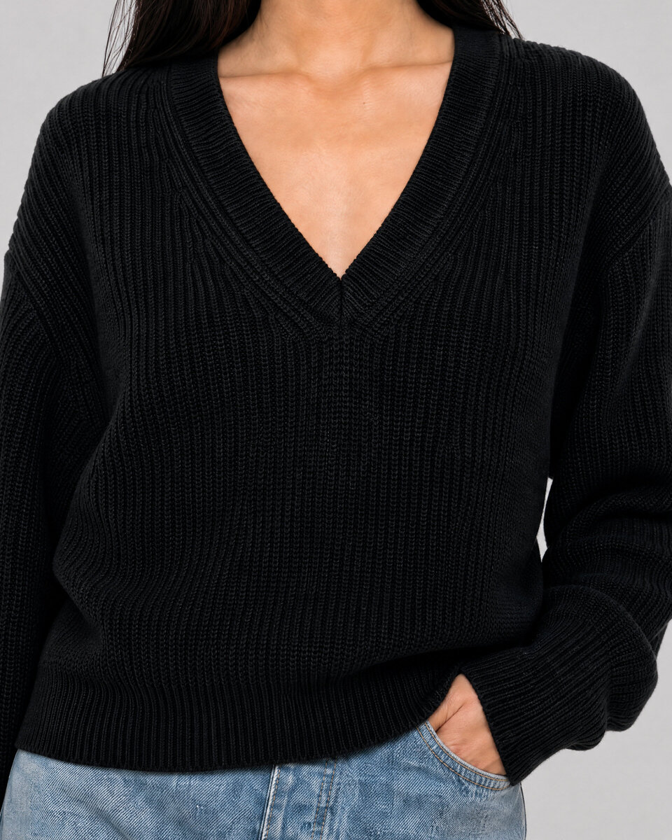 Black Merino Wool Sweater
