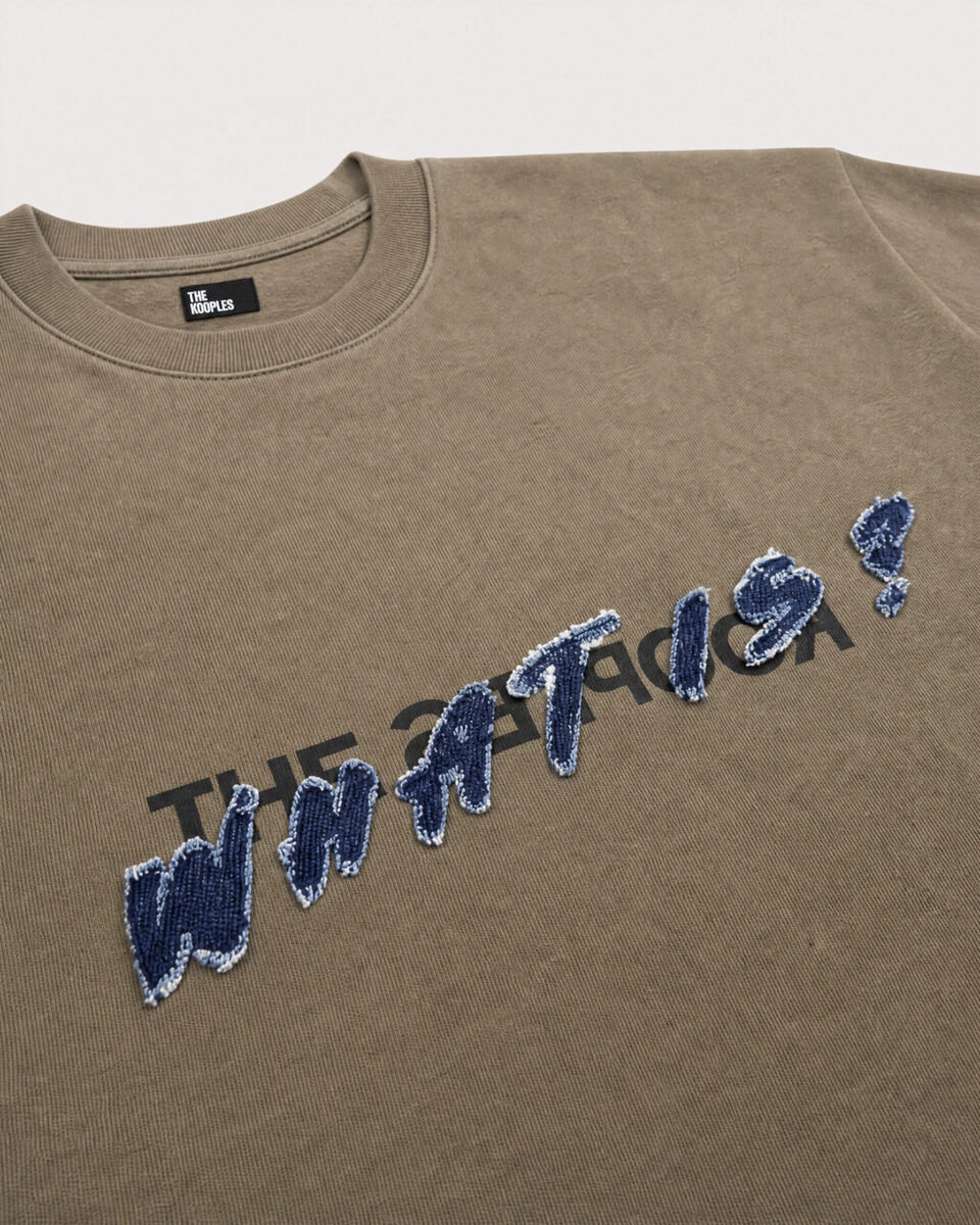 What is denim patch t-shirt khaki