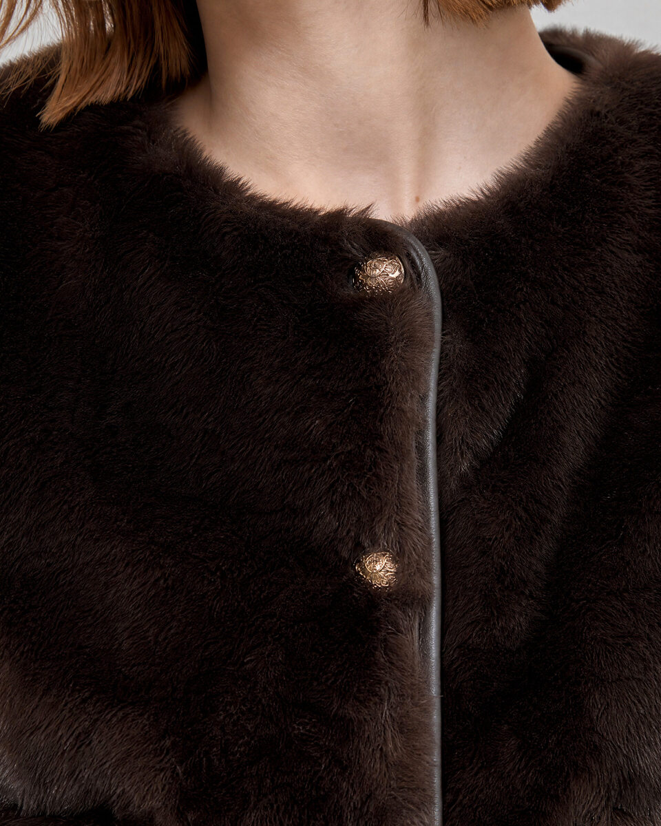 Brown faux fur jacket