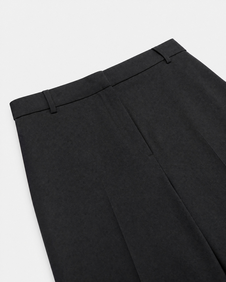 Straight-leg black wool-blend suit pants