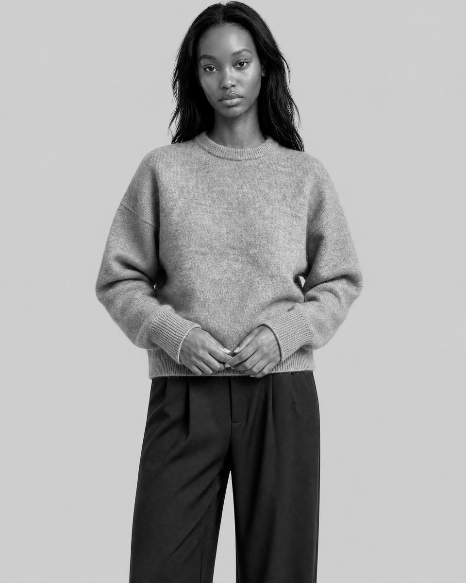 Beige Mohair-Blend Sweater