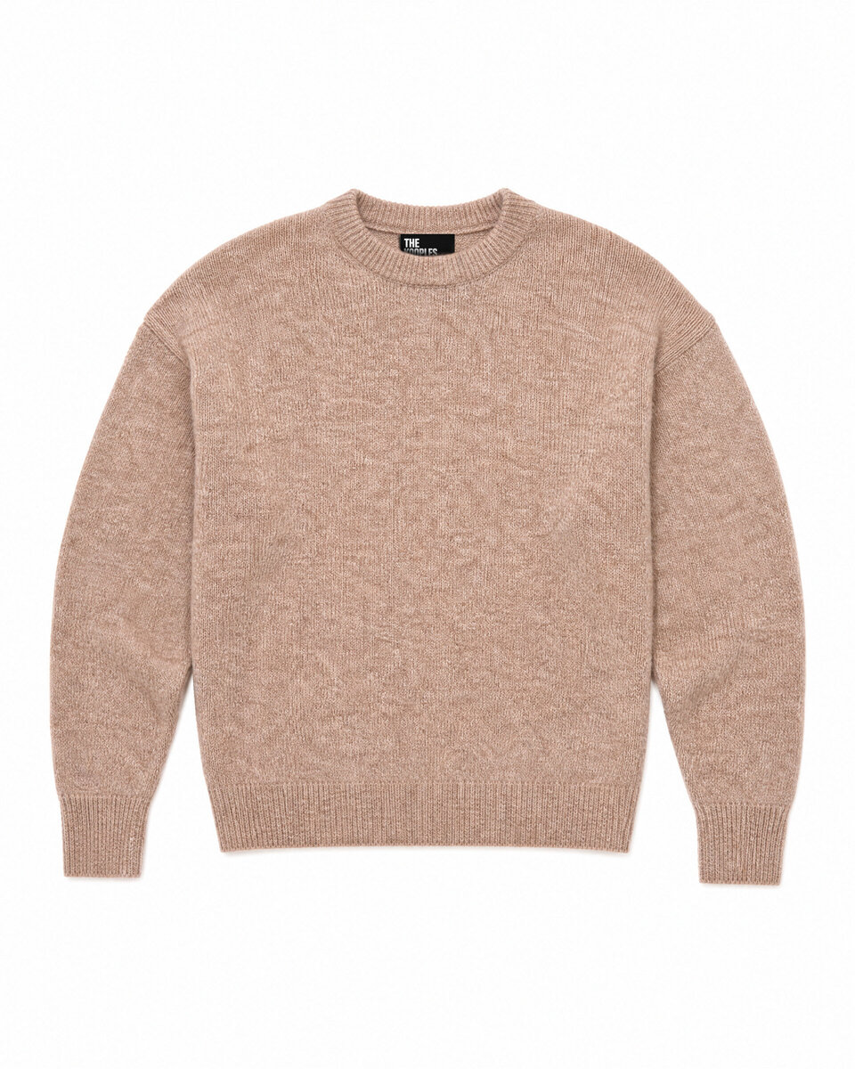 Beige Mohair-Blend Sweater