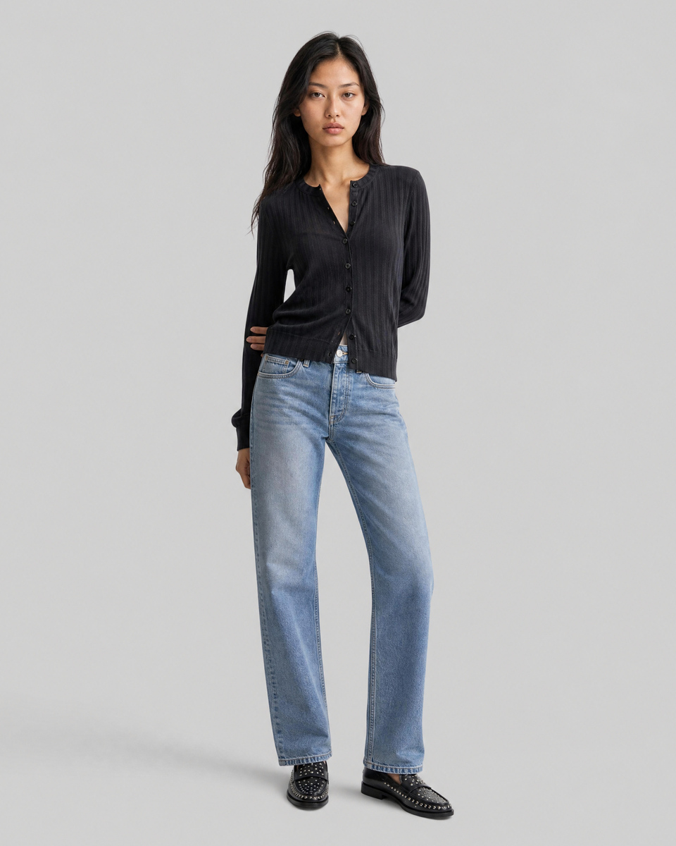 Black Long-Sleeve Cotton Top