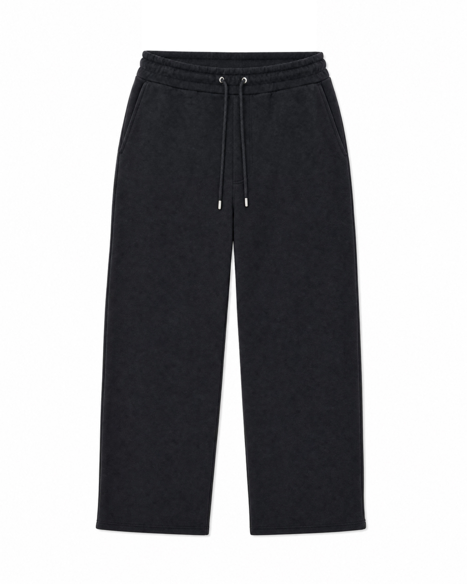 Black straight-leg jogging bottoms