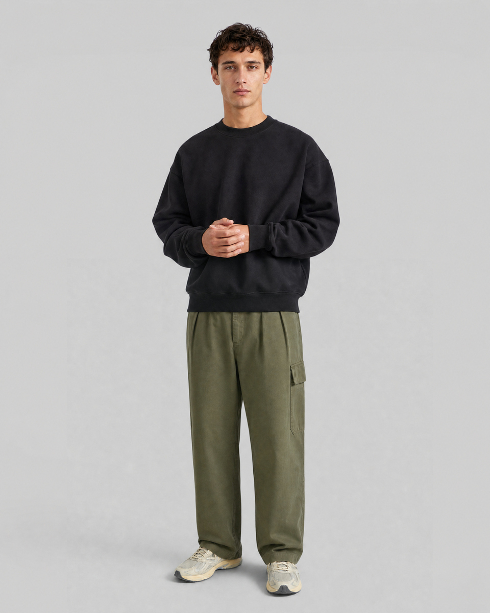 Black Crew-Neck Sweatshirt