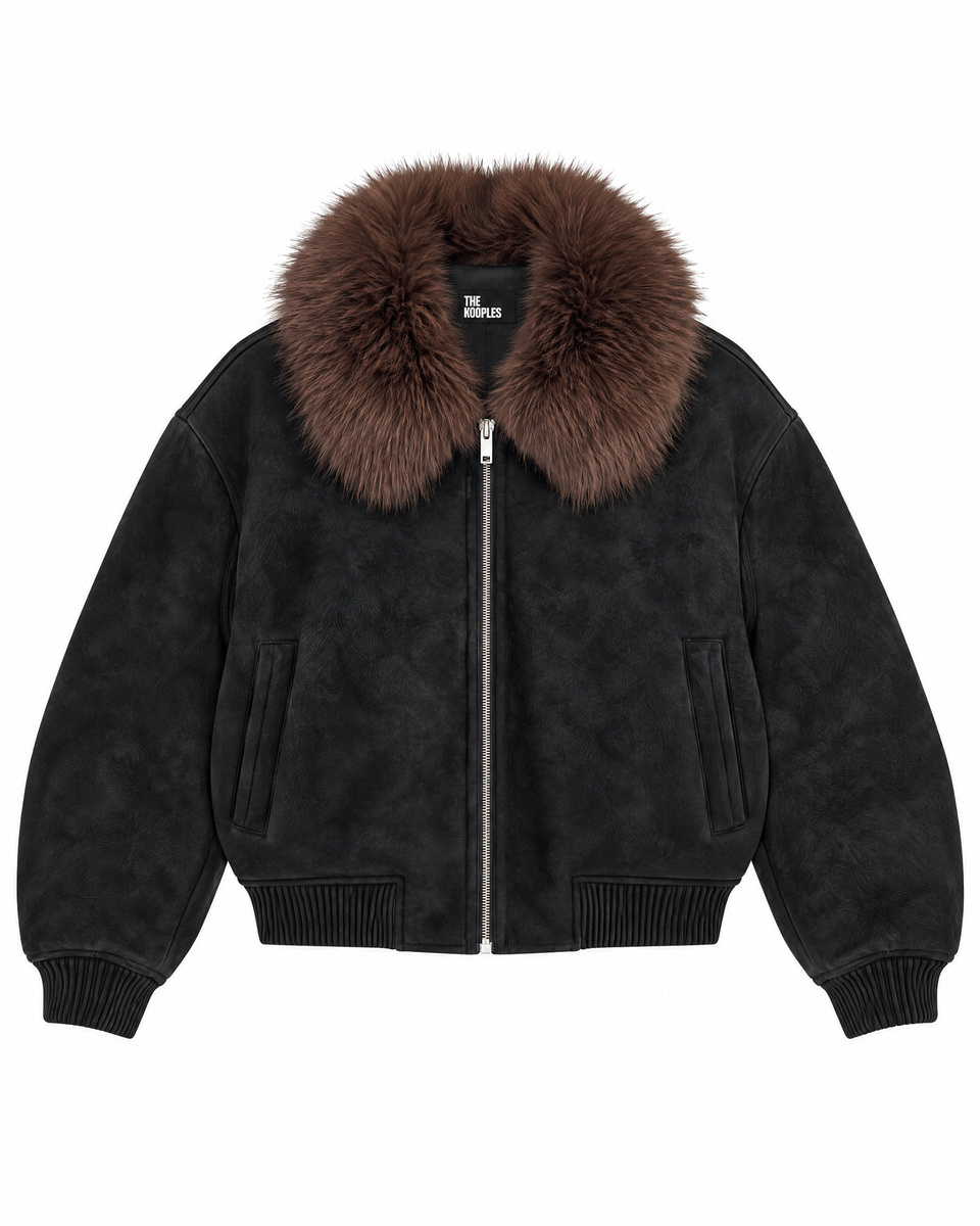 Black Jacket with Faux Fur Collar