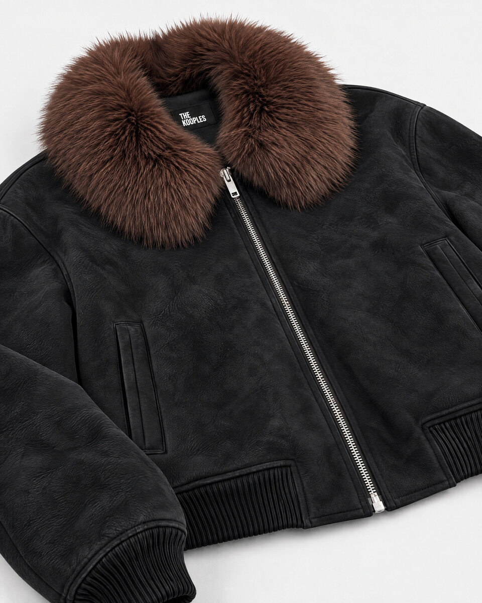 Black Jacket with Faux Fur Collar