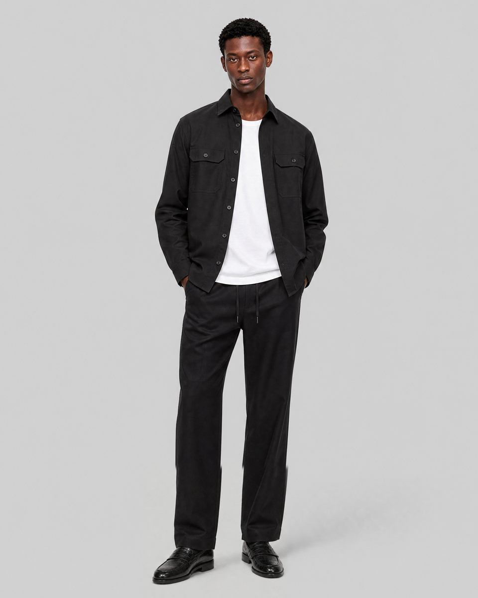 Black shirt with patch pockets