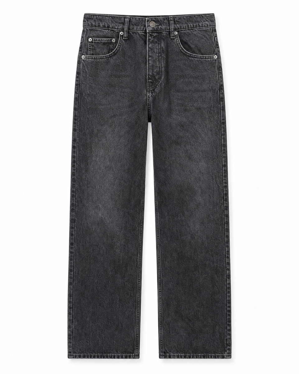Black, faded-wash jeans