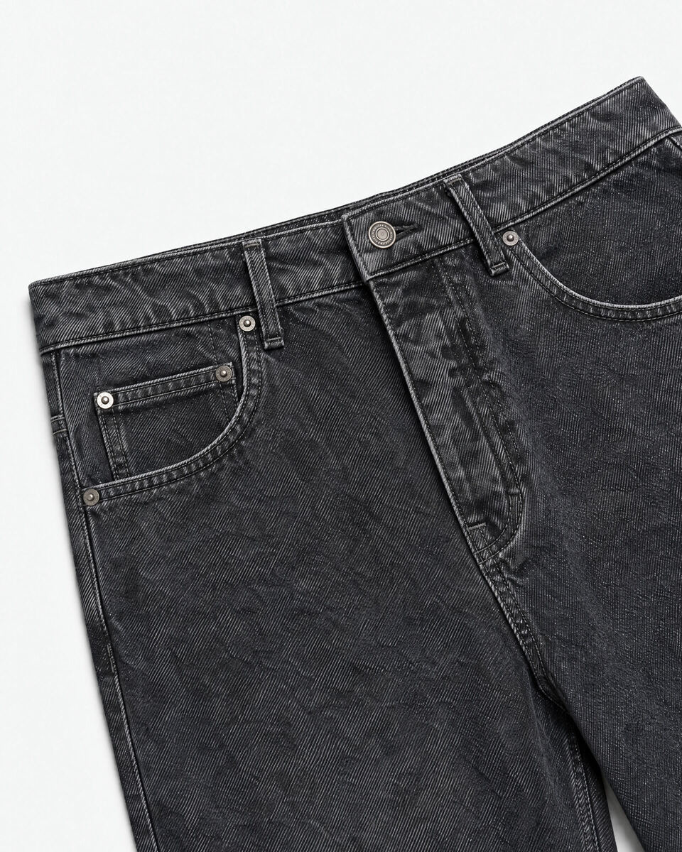 Black, faded-wash jeans