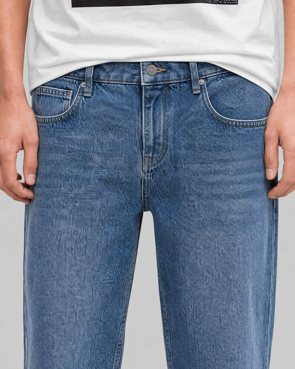 Straight-leg jeans in medium blue wash