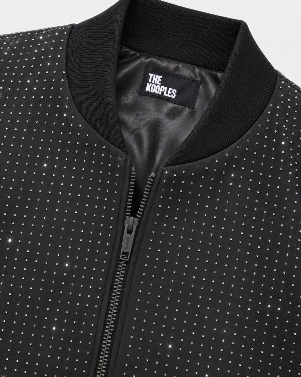 Black Teddy Jacket with Rhinestones