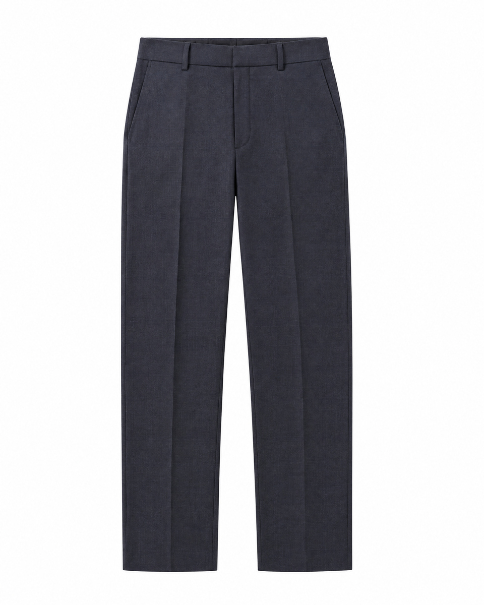 Slim-fit tartan suit pants in navy wool