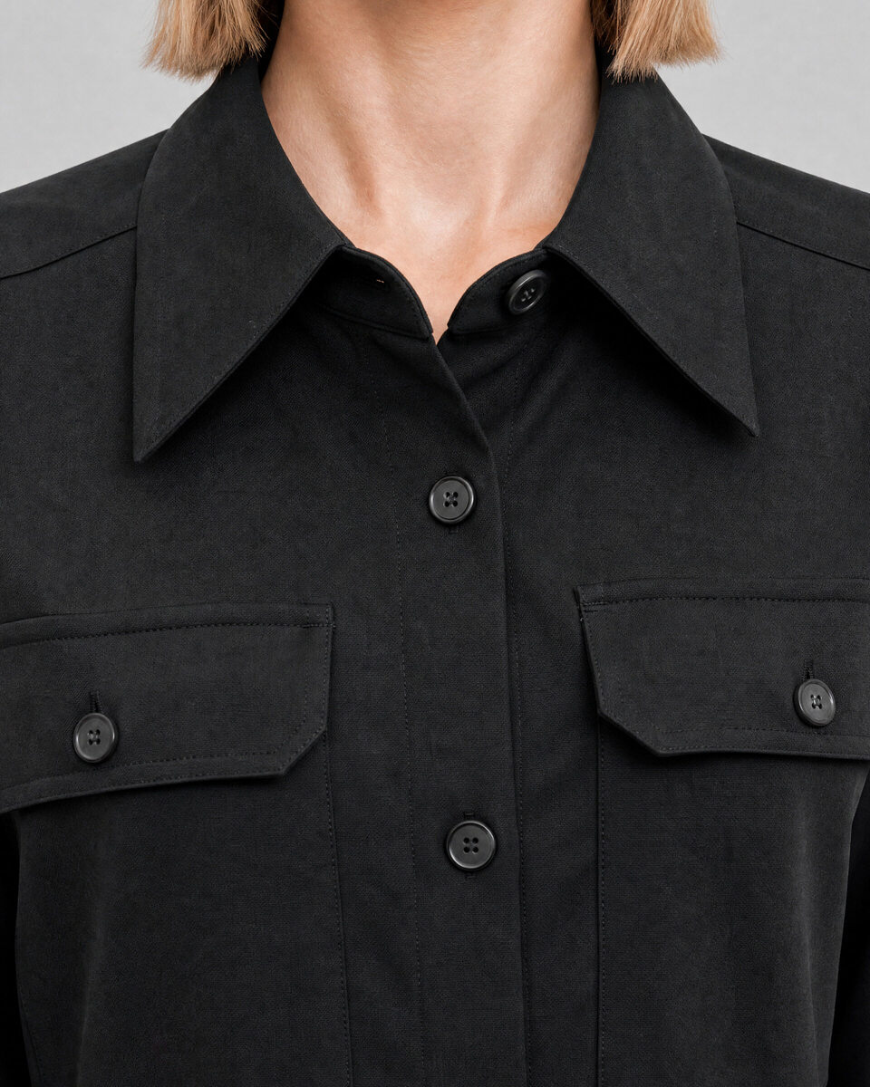 Black wool-blend mini dress
