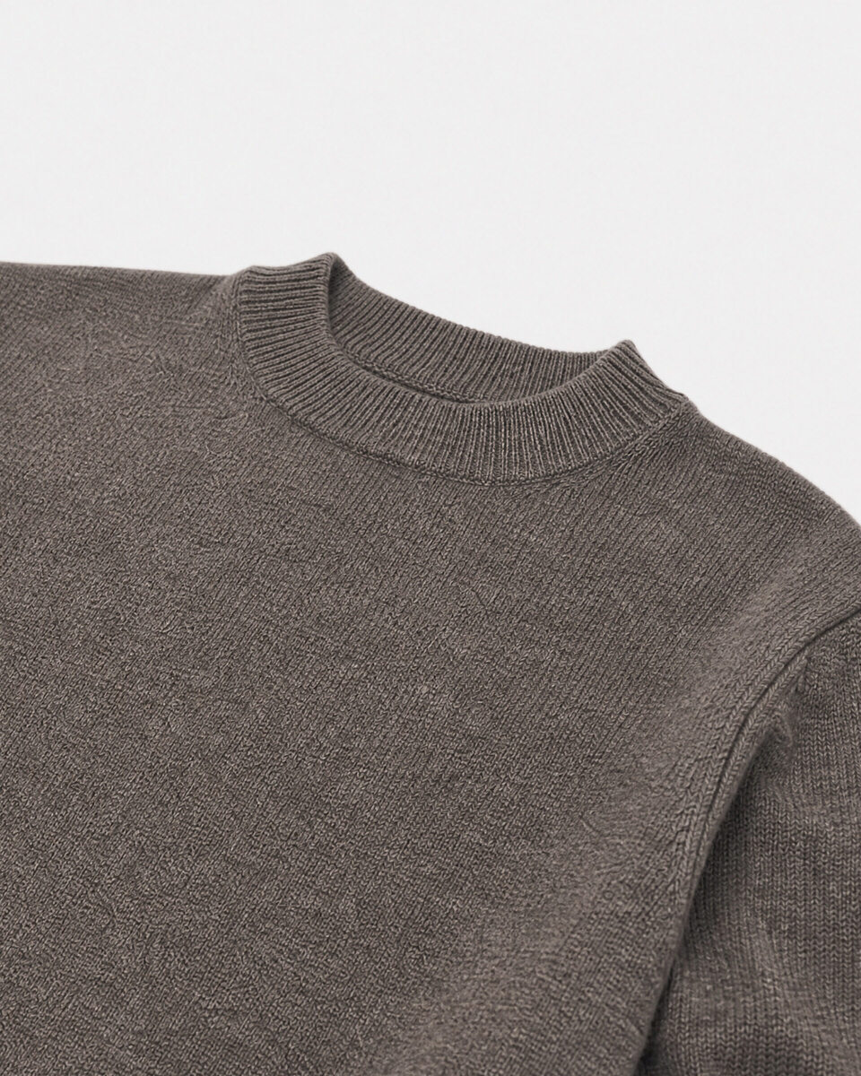 Brown merino wool and cashmere sweater