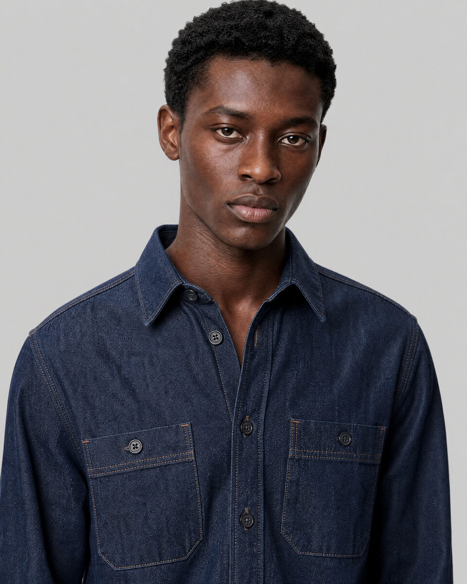 Blue Raw Denim Shirt