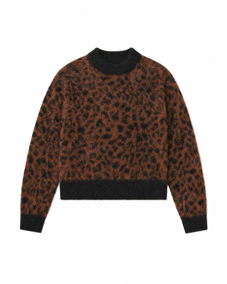 Leopard-print mohair-blend sweater