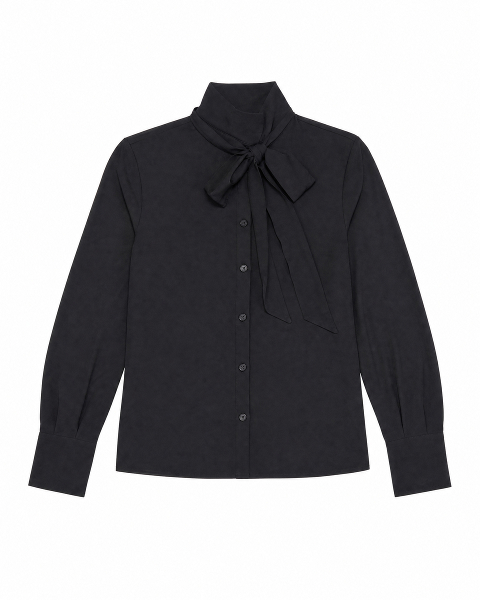 Shirt with a black cravat