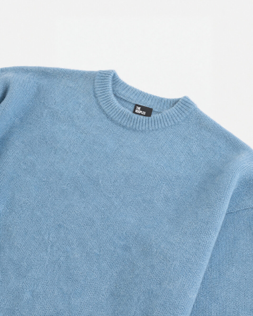 Blue Mohair-Blend Sweater