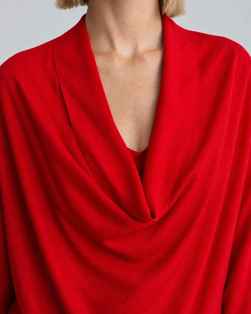 Red Long-Sleeved Top