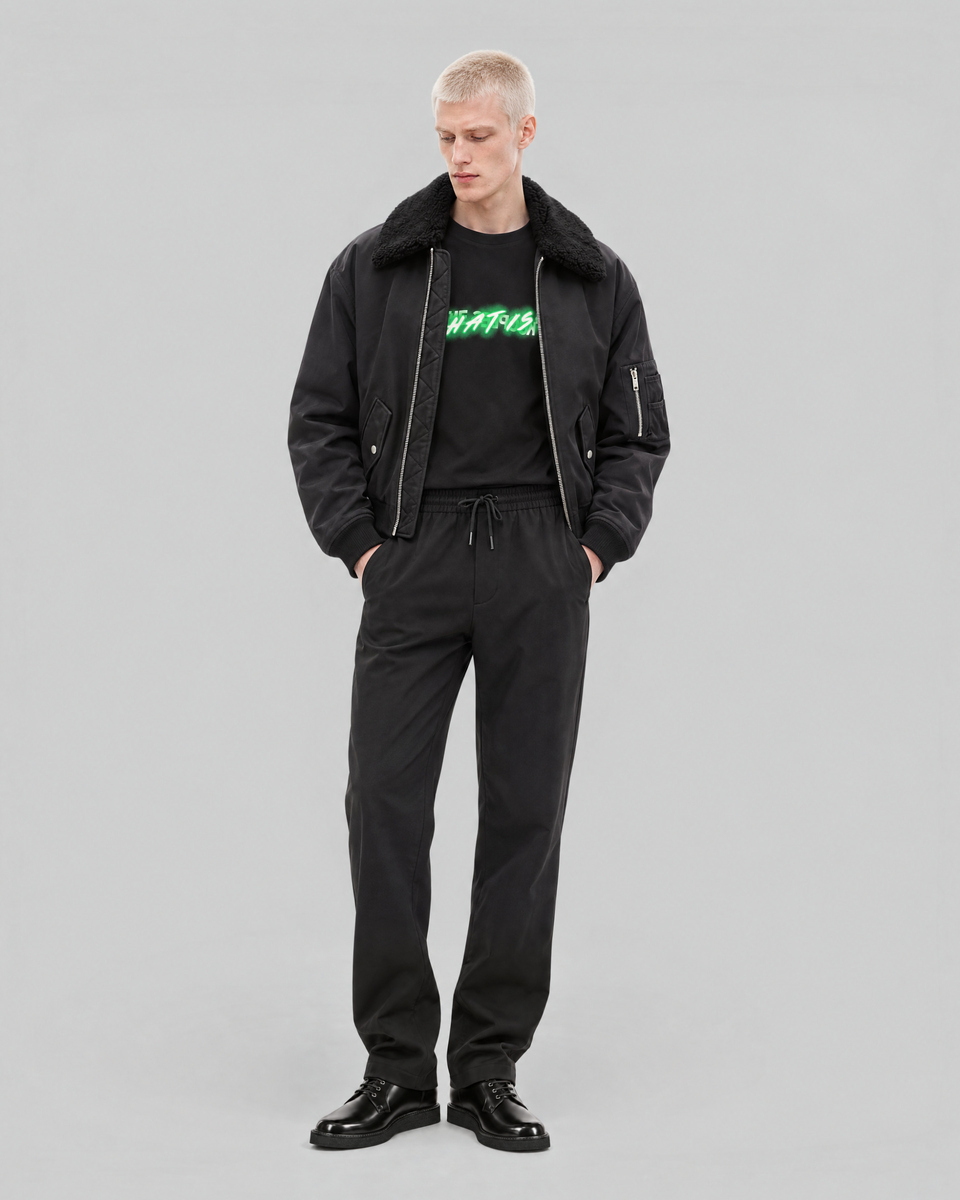 Black bomber jacket