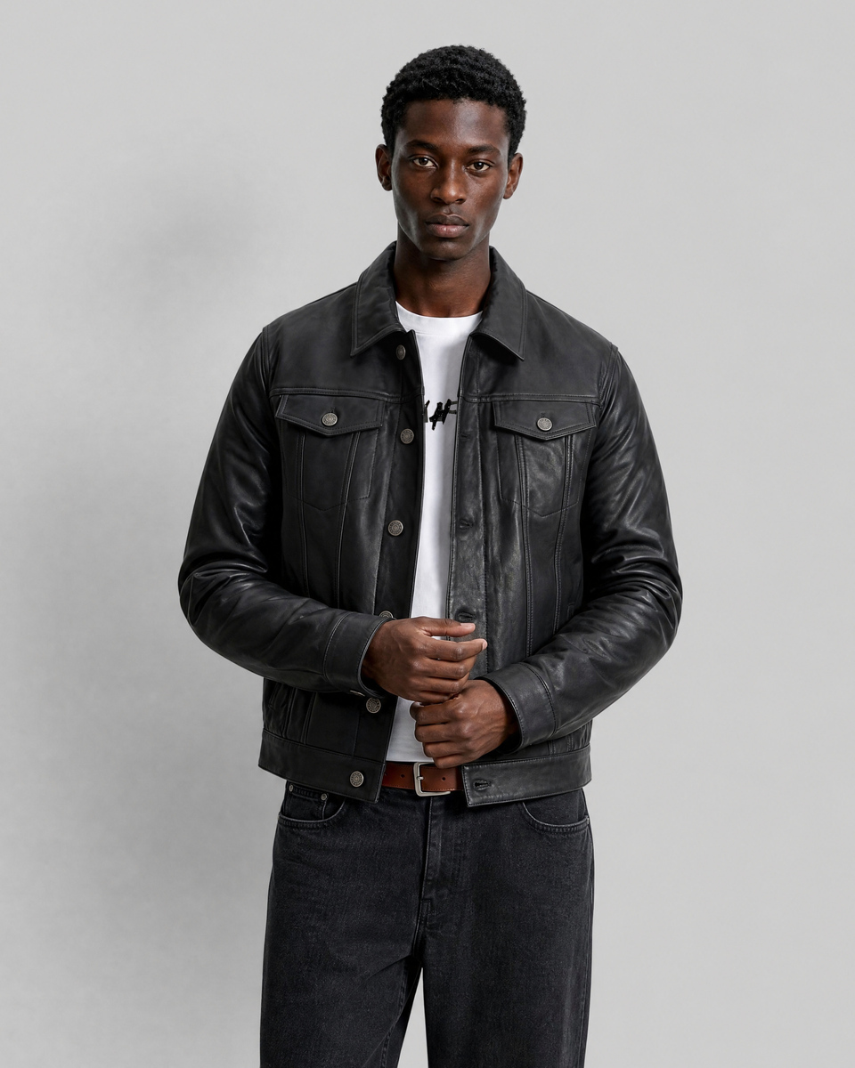 Black leather jacket