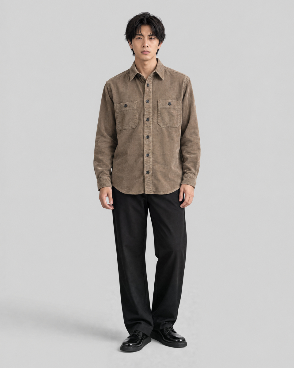 Taupe corduroy shirt
