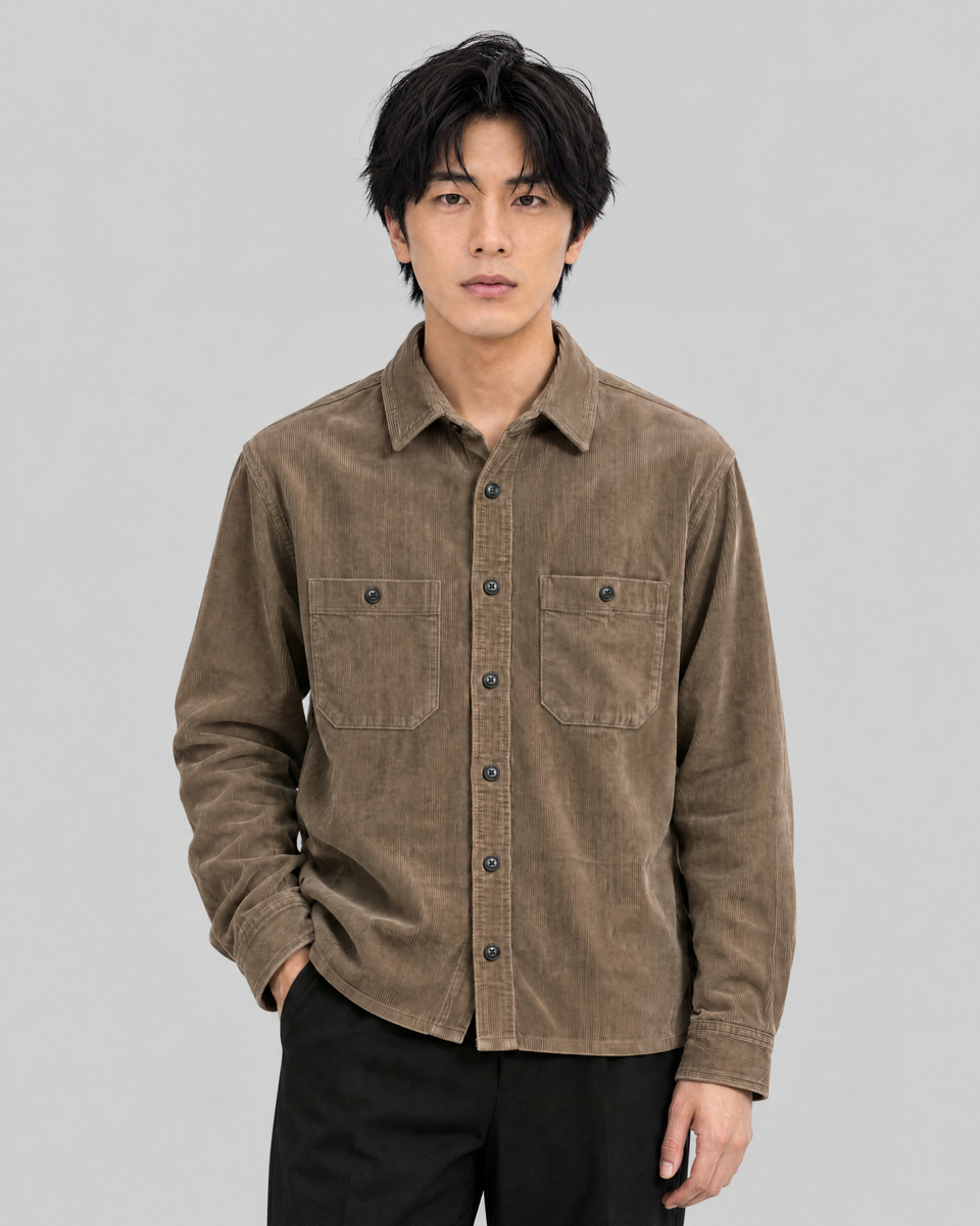 Taupe corduroy shirt
