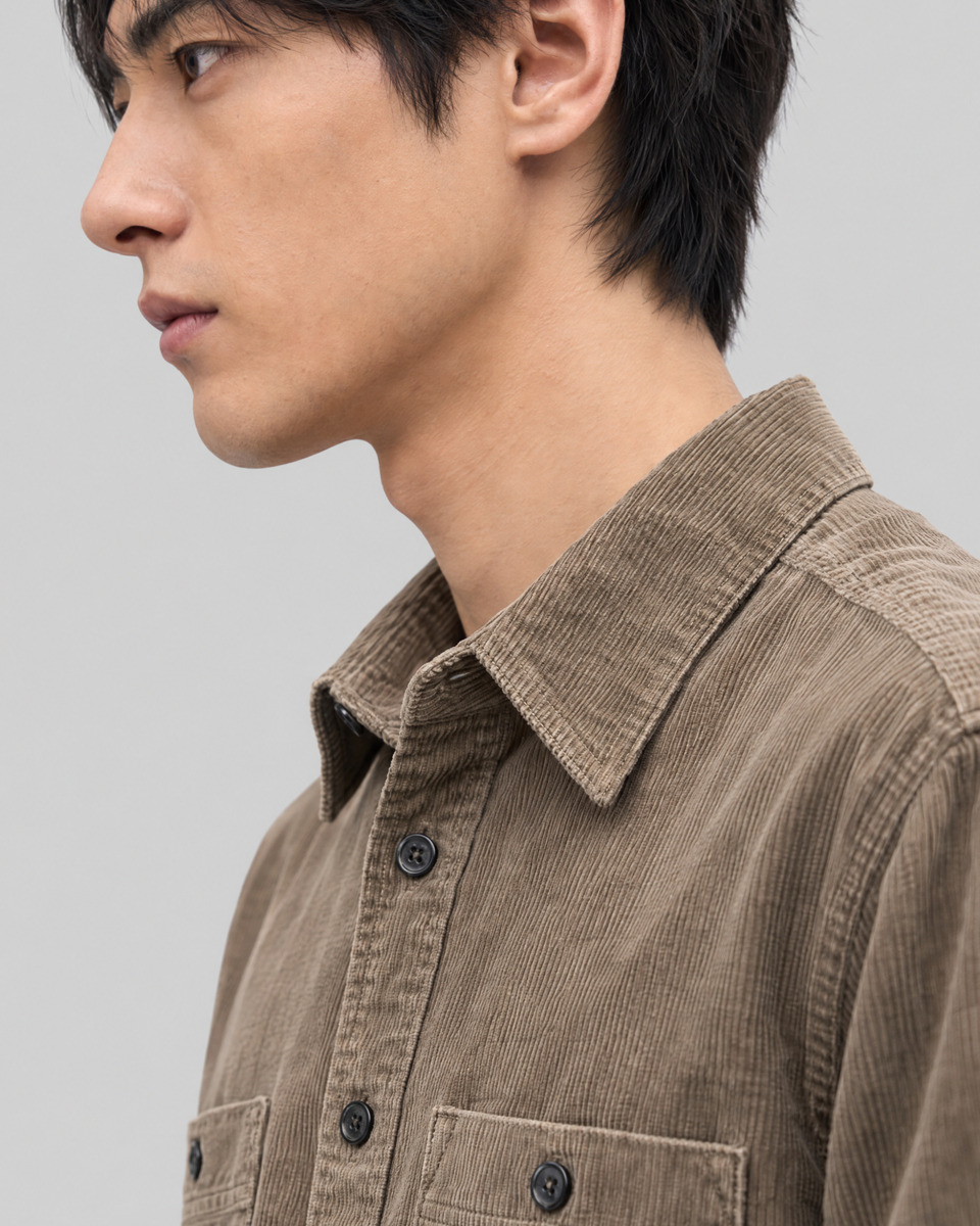 Taupe corduroy shirt