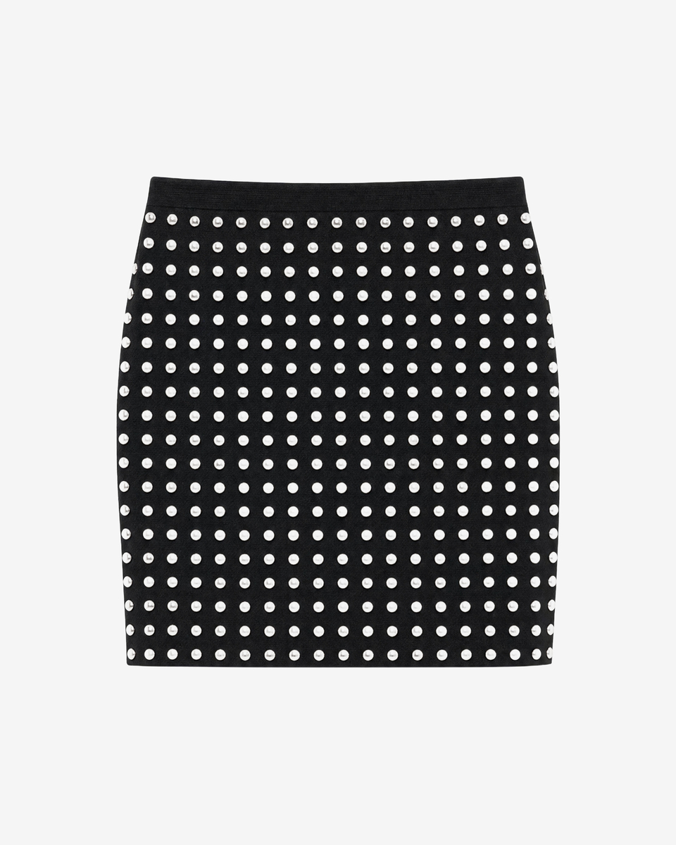Black Short Skirt with Studs