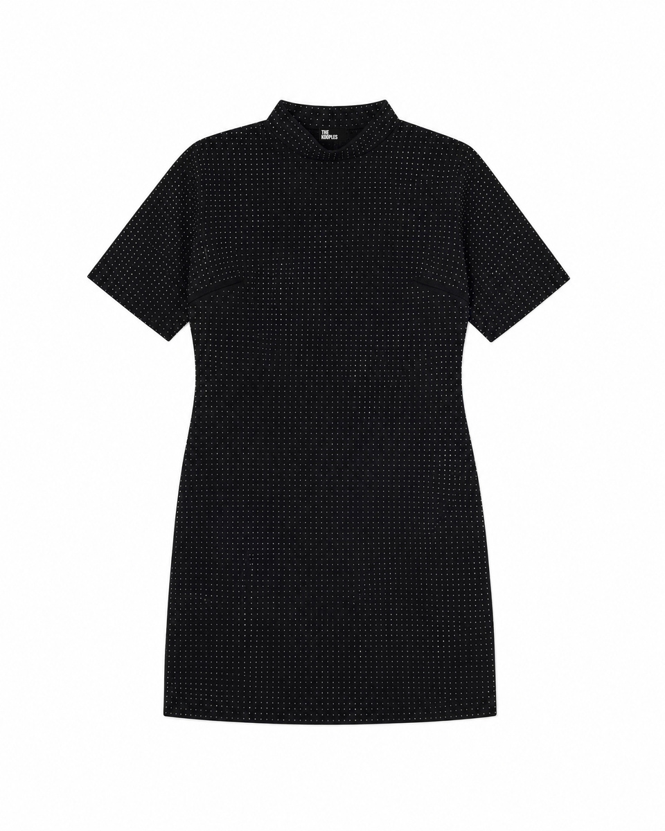Black Short Rhinestone Dress